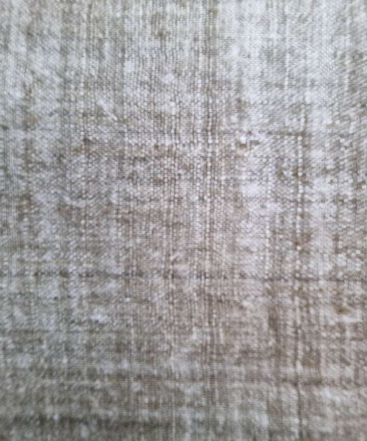 Greenish white handwoven eri silk assam fabric