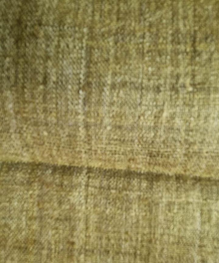 Olive green handwoven eri silk assam fabric