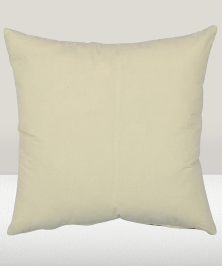 Cream flower handembroidered cotton cushion cover