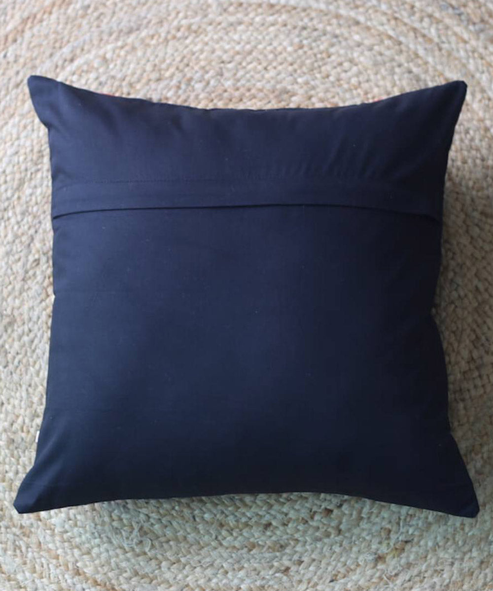 Black handwoven ikat cotton cushion cover