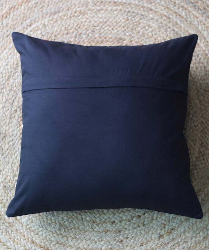 Black handwoven ikat cotton cushion cover