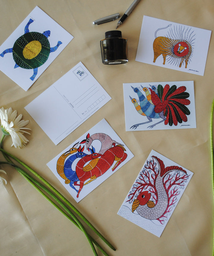 Handcrafted gond art envelope set of 5