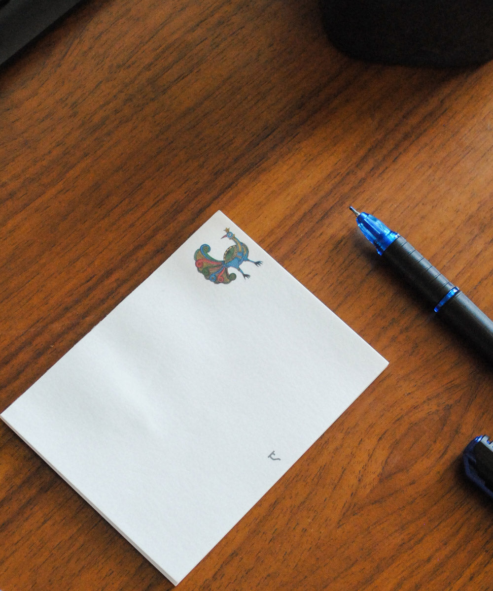 White handmade gond art notepad