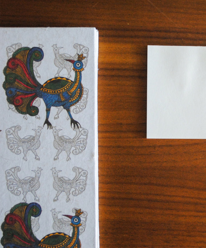 White handmade gond art notepad