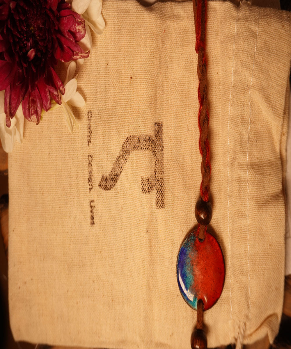 Handcrafted rudra copper enamel rakhi