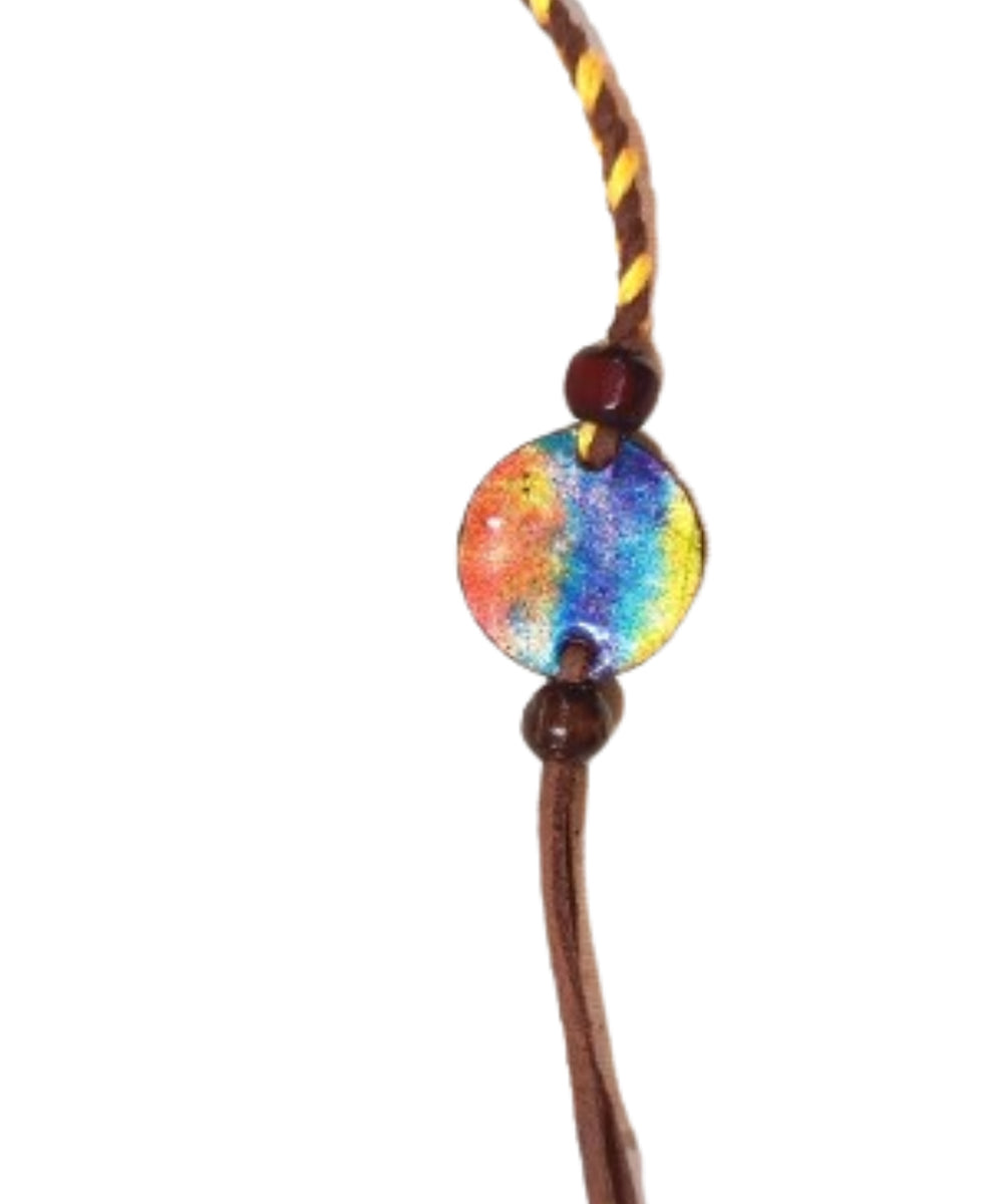 Handcrafted indraa copper enamel rakhi