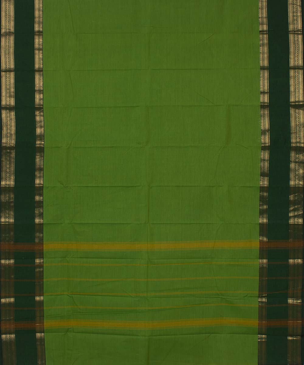 Parrot green handwoven tamilnadu chettinadu cotton saree