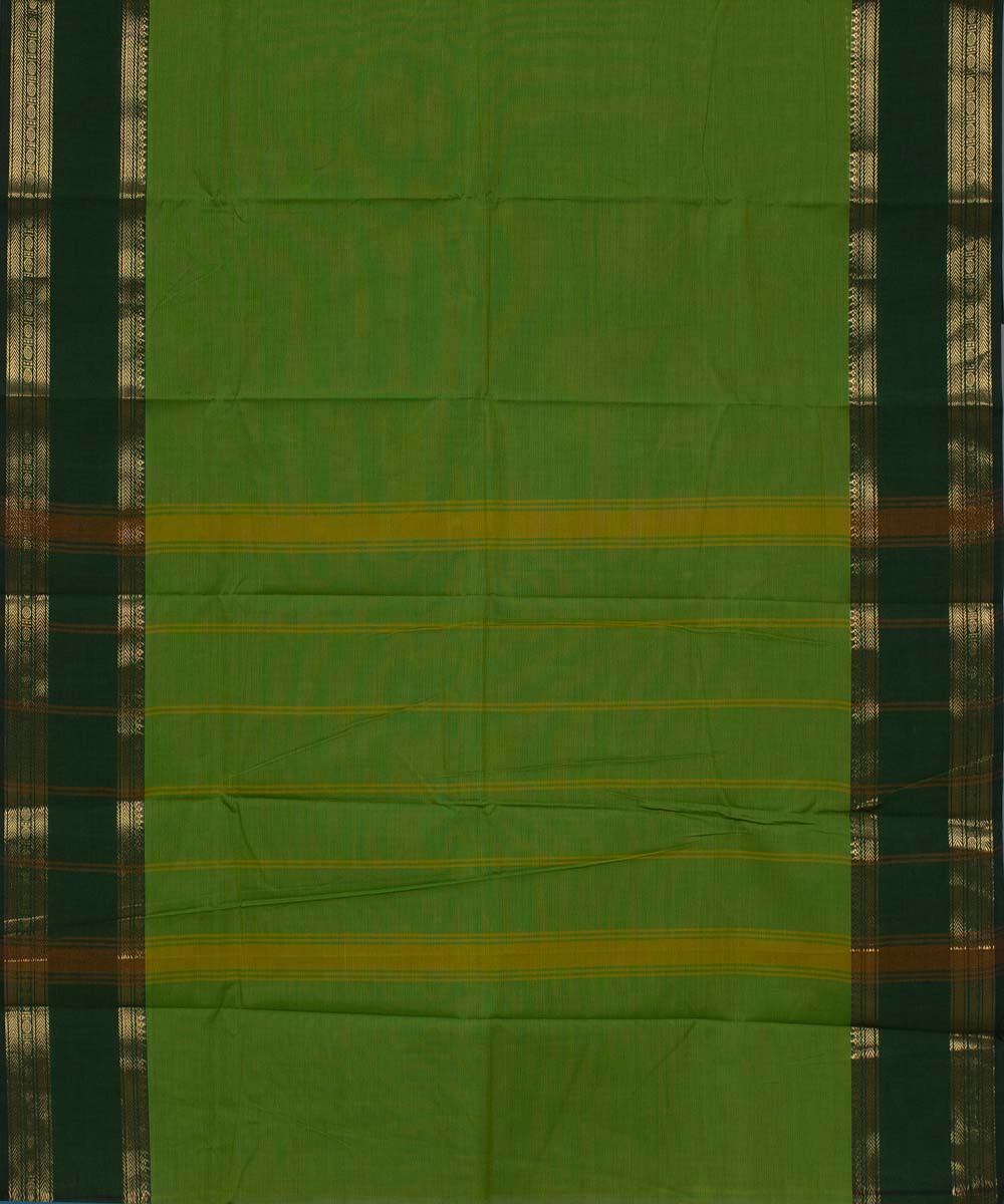 Parrot green handwoven tamilnadu chettinadu cotton saree