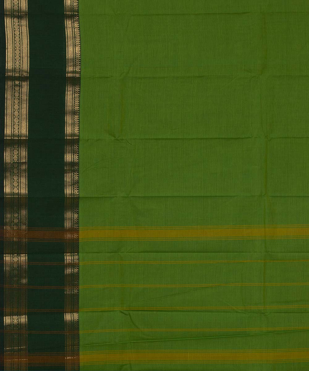 Parrot green handwoven tamilnadu chettinadu cotton saree