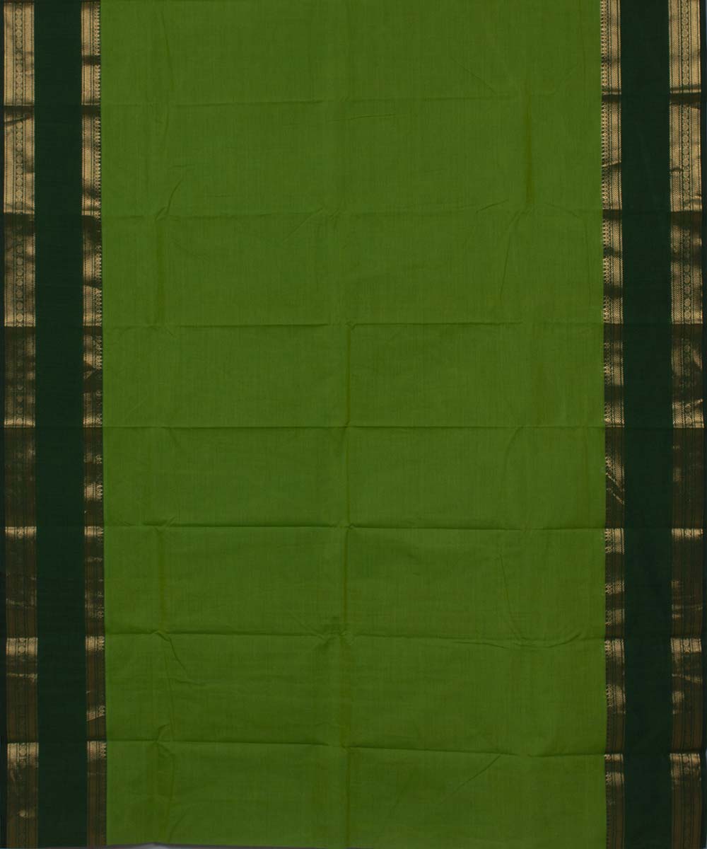 Parrot green handwoven tamilnadu chettinadu cotton saree