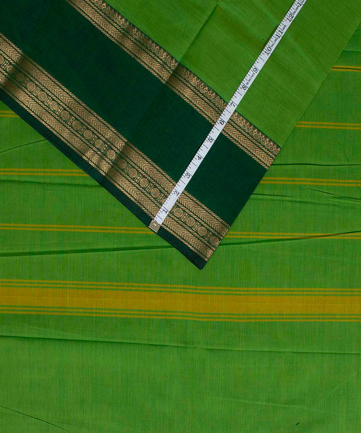 Parrot green handwoven tamilnadu chettinadu cotton saree