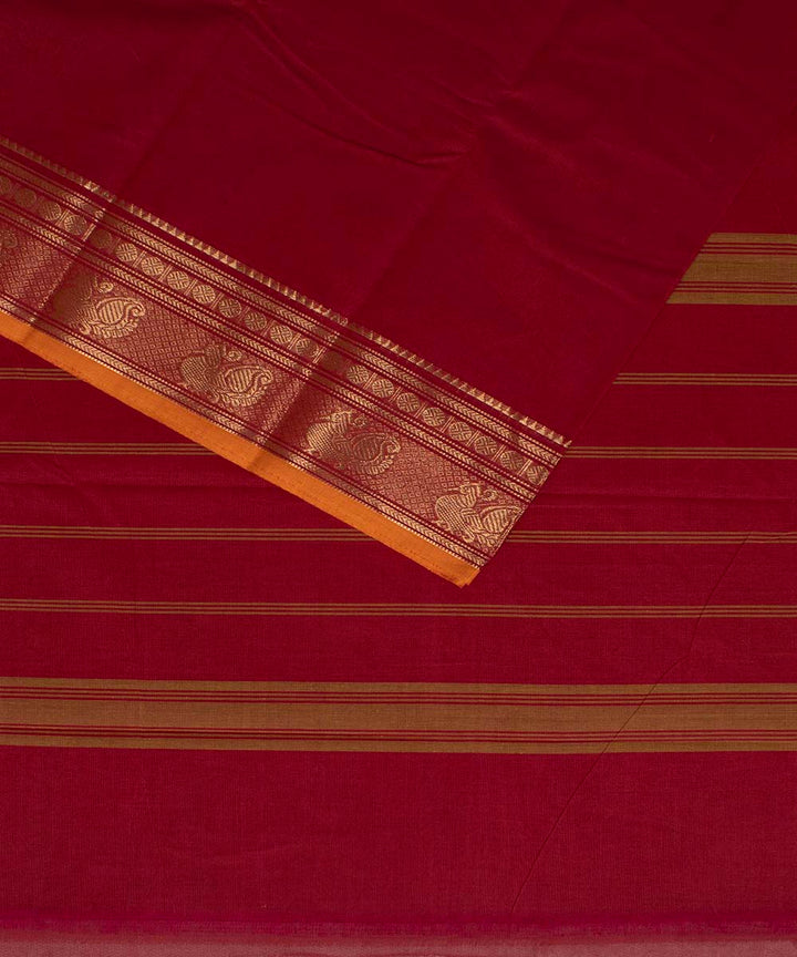 Red handloom tamilnadu chettinadu cotton saree