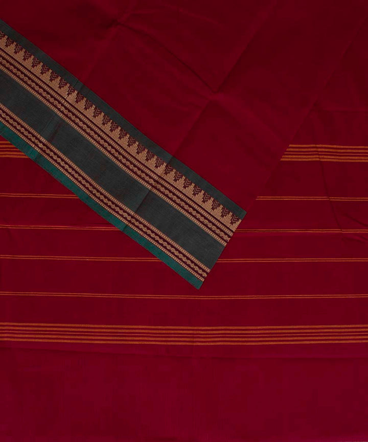 Maroon handwoven tamilnadu chettinadu cotton saree