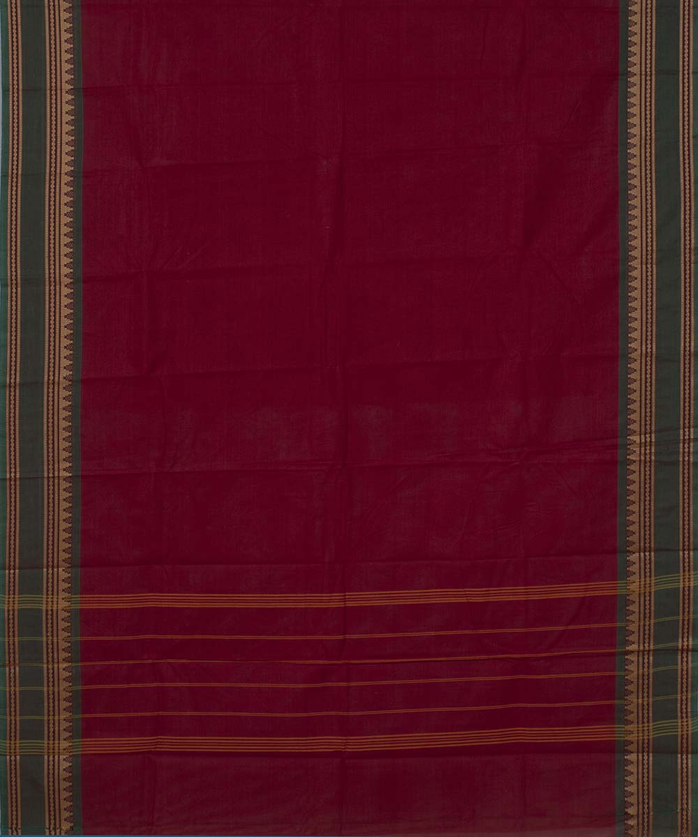 Maroon handwoven tamilnadu chettinadu cotton saree