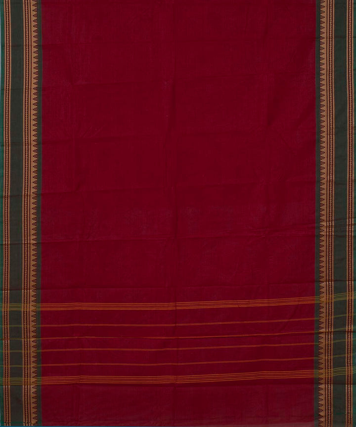 Maroon handwoven tamilnadu chettinadu cotton saree