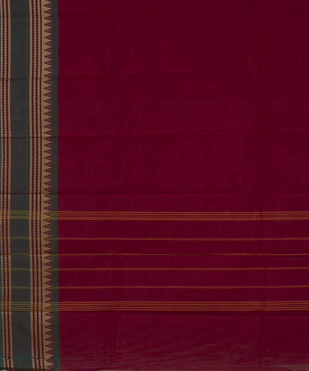 Maroon handwoven tamilnadu chettinadu cotton saree