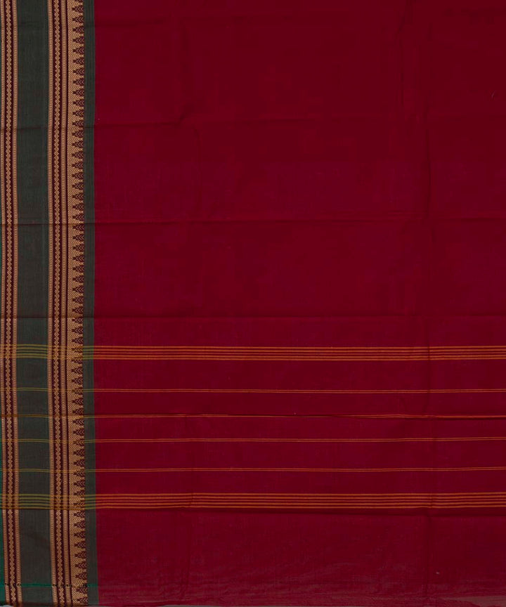 Maroon handwoven tamilnadu chettinadu cotton saree