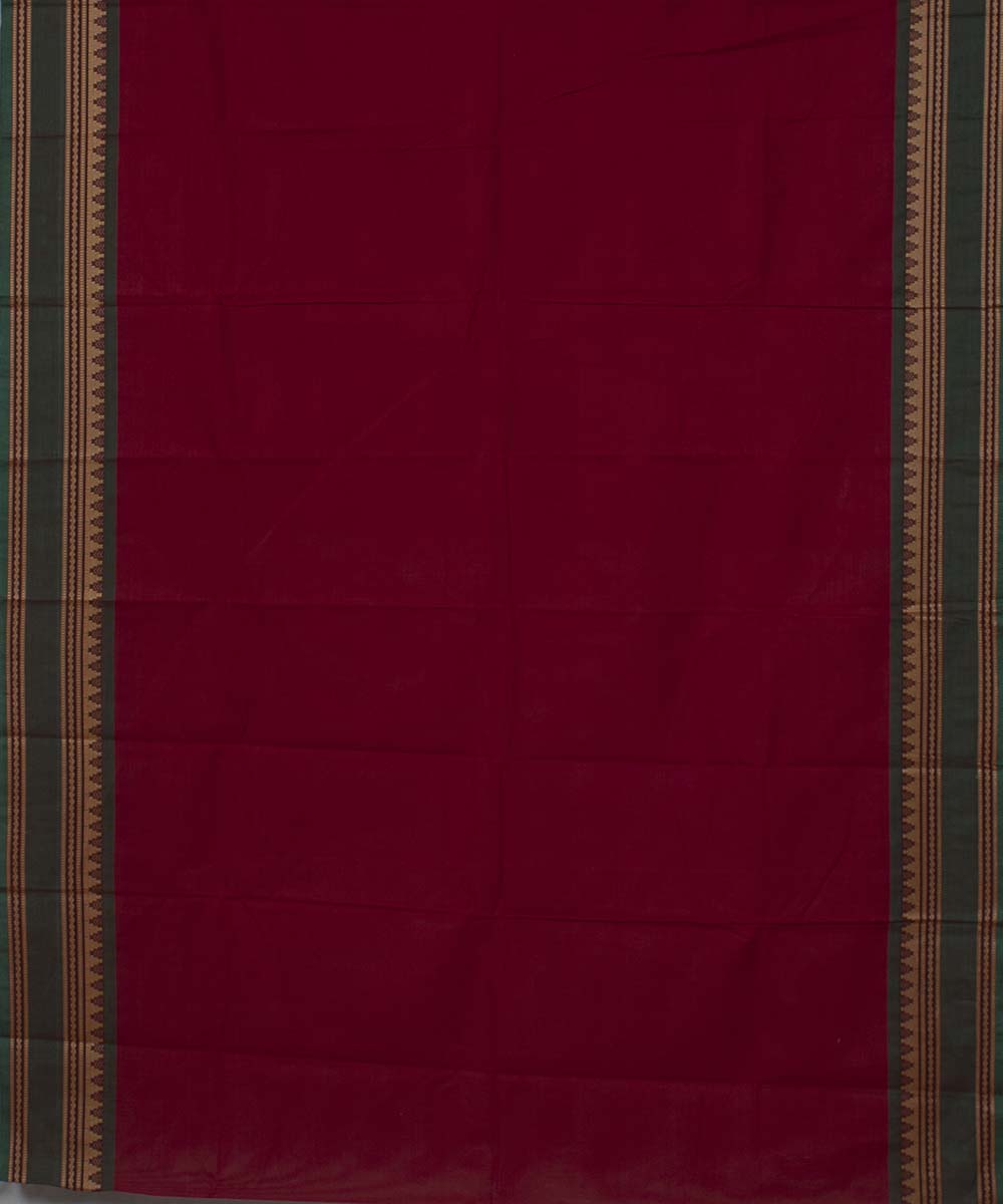 Maroon handwoven tamilnadu chettinadu cotton saree