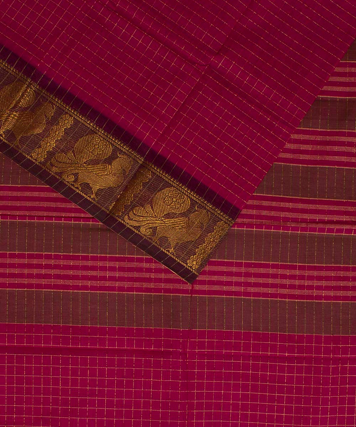 Pink handwoven tamilnadu chettinadu cotton saree