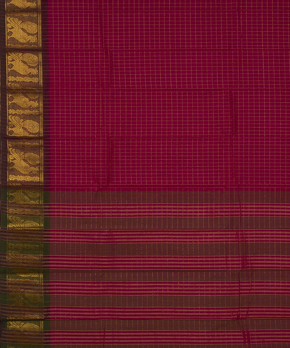 Pink handwoven tamilnadu chettinadu cotton saree