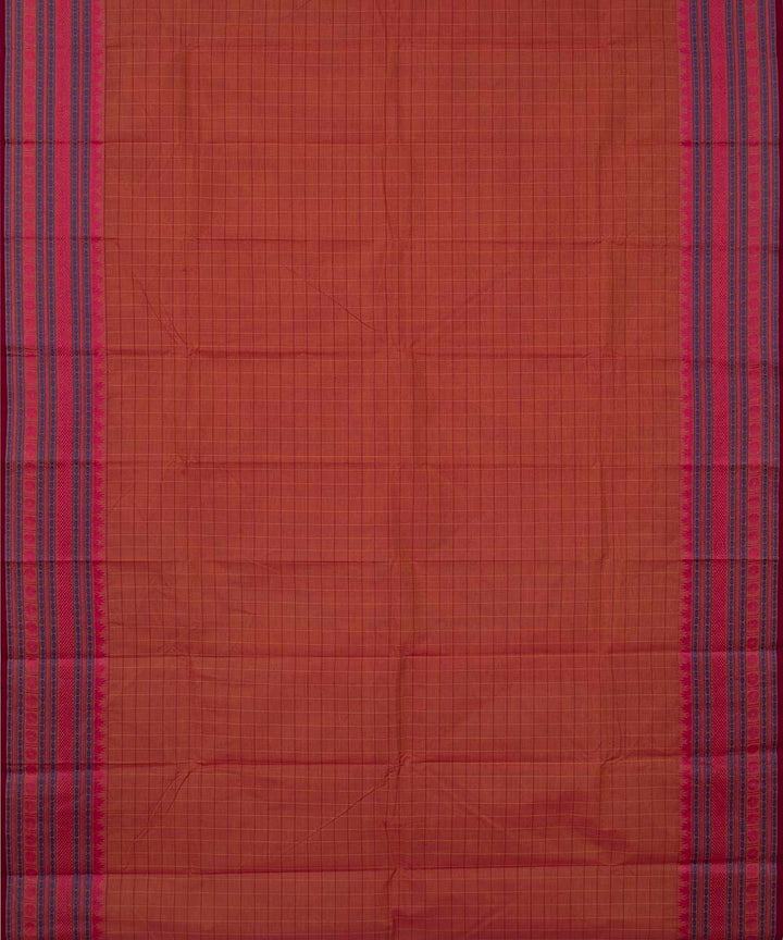 Peach handwoven tamilnadu chettinadu cotton saree