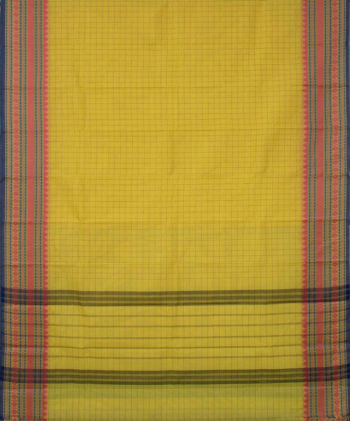 Yellow handwoven tamilnadu chettinadu cotton saree