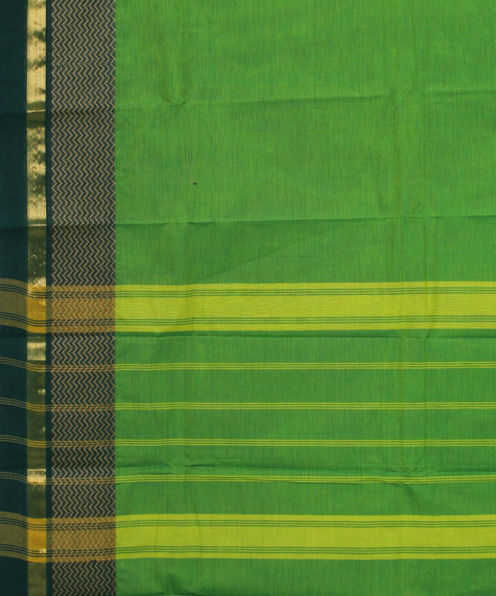 Light green green cotton handwoven chettinadu saree