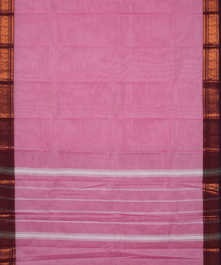 Pink cotton handwoven chettinadu saree