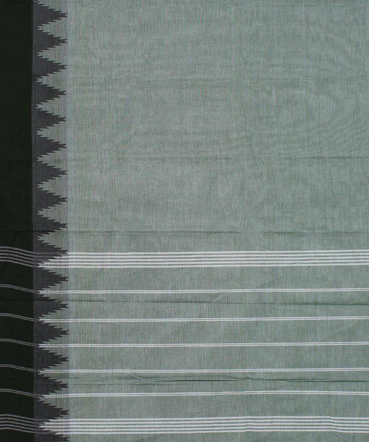 Cyan green green cotton handwoven chettinadu saree