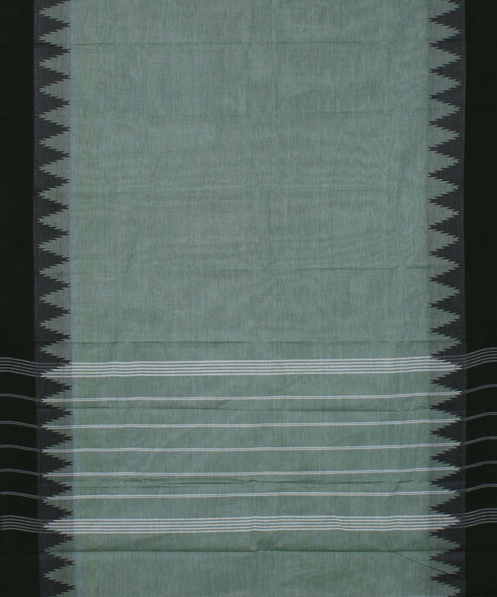 Cyan green green cotton handwoven chettinadu saree