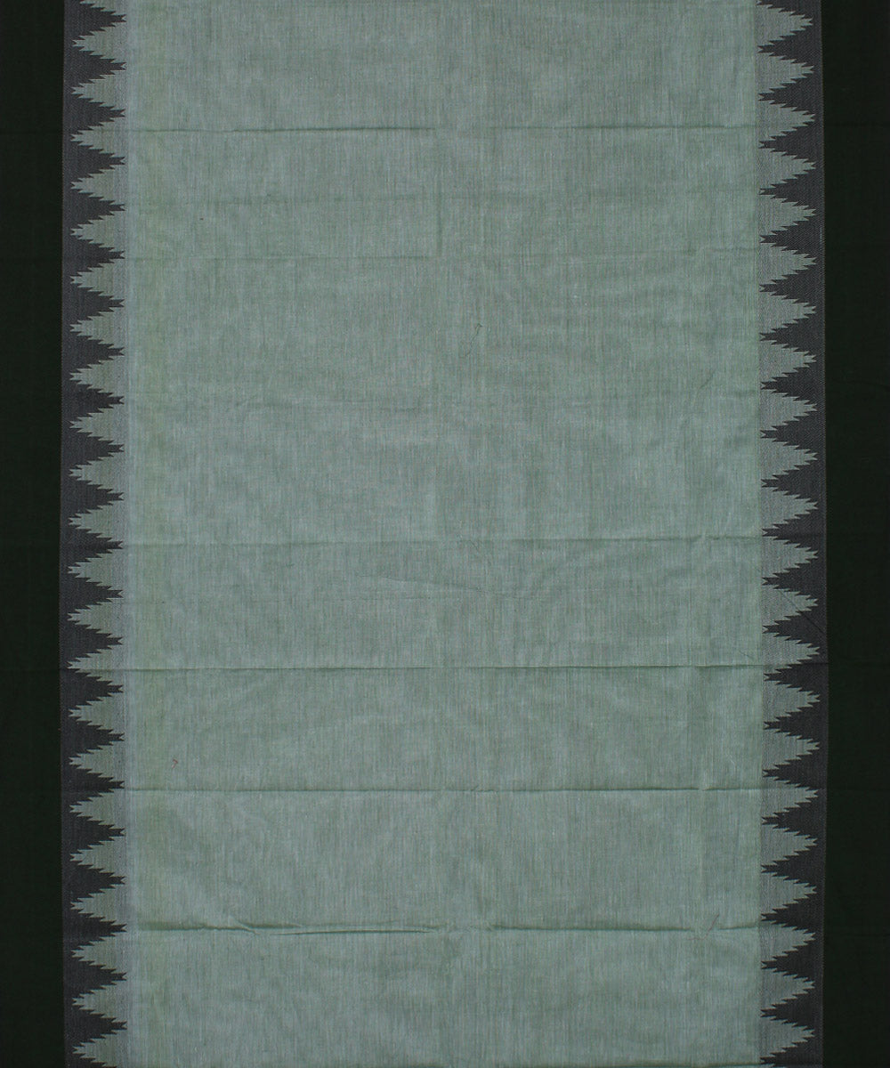 Cyan green green cotton handwoven chettinadu saree