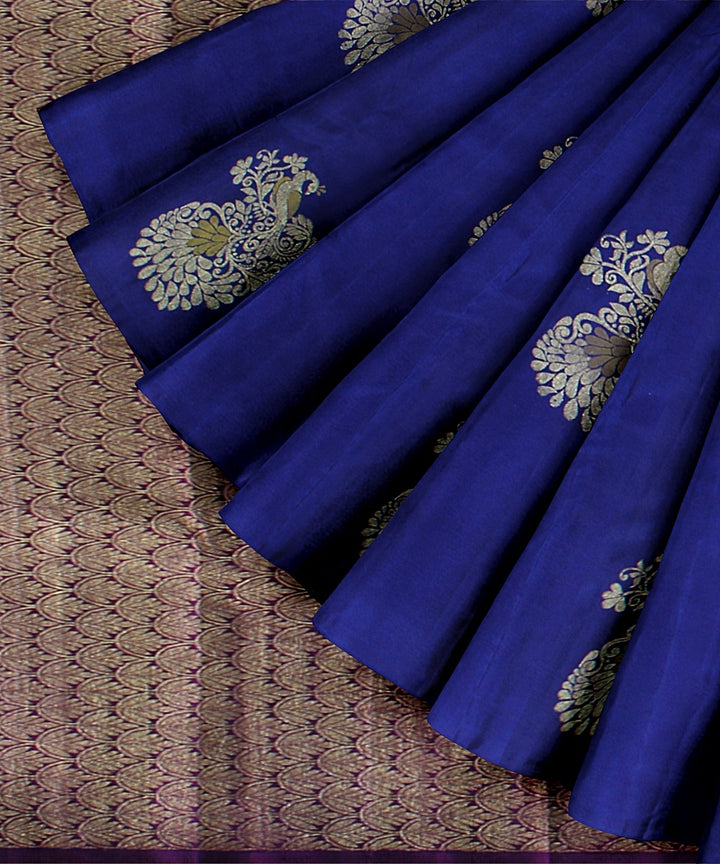 Purple golden pallu silk handloom kancheepuram saree