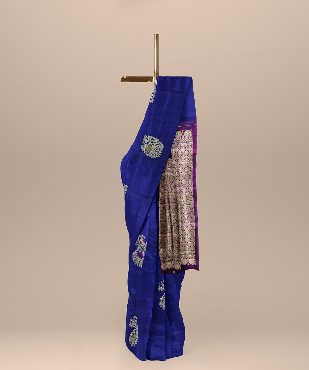 Purple golden pallu silk handloom kancheepuram saree