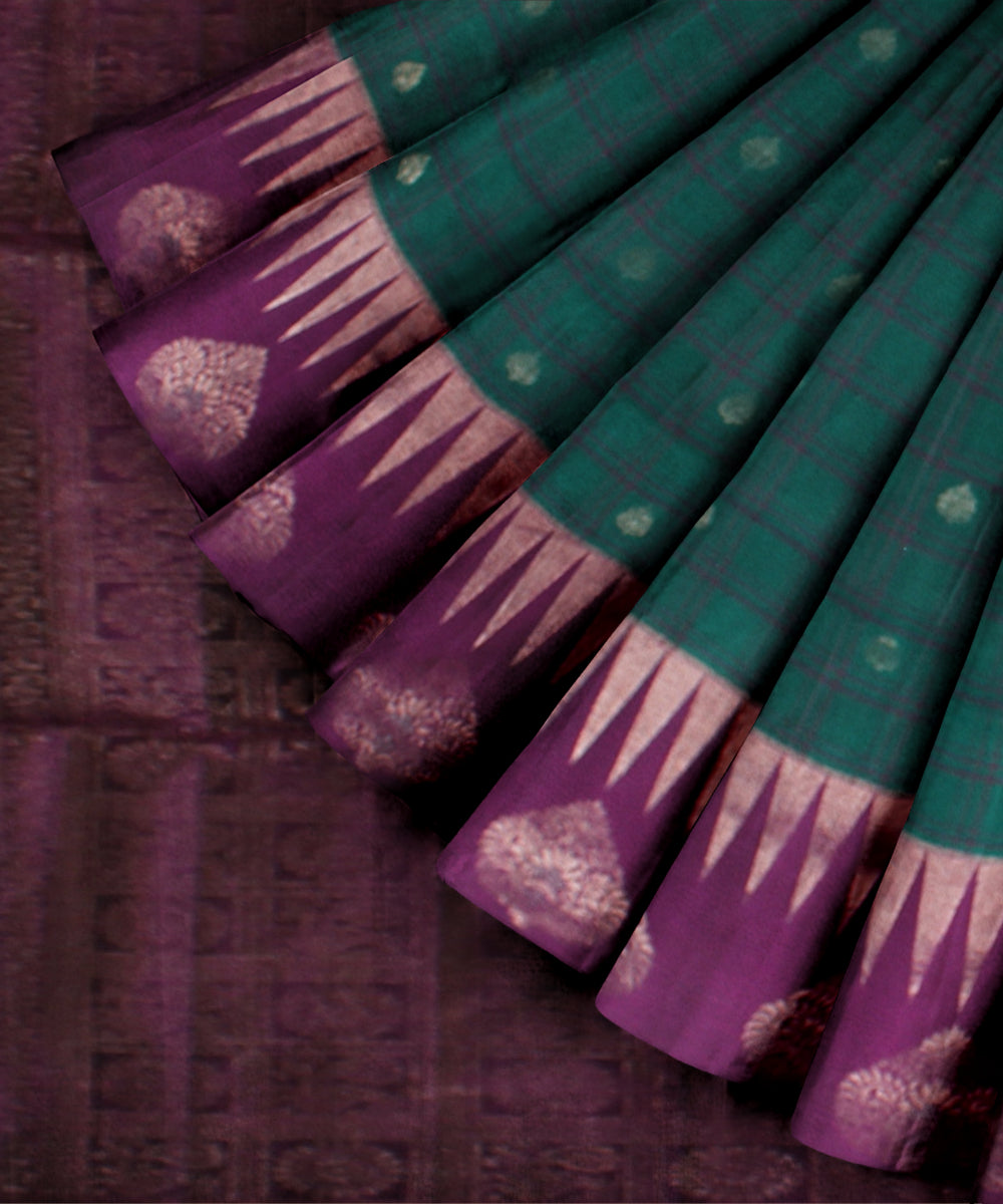 Red rama green handwoven kancheepuram silk saree
