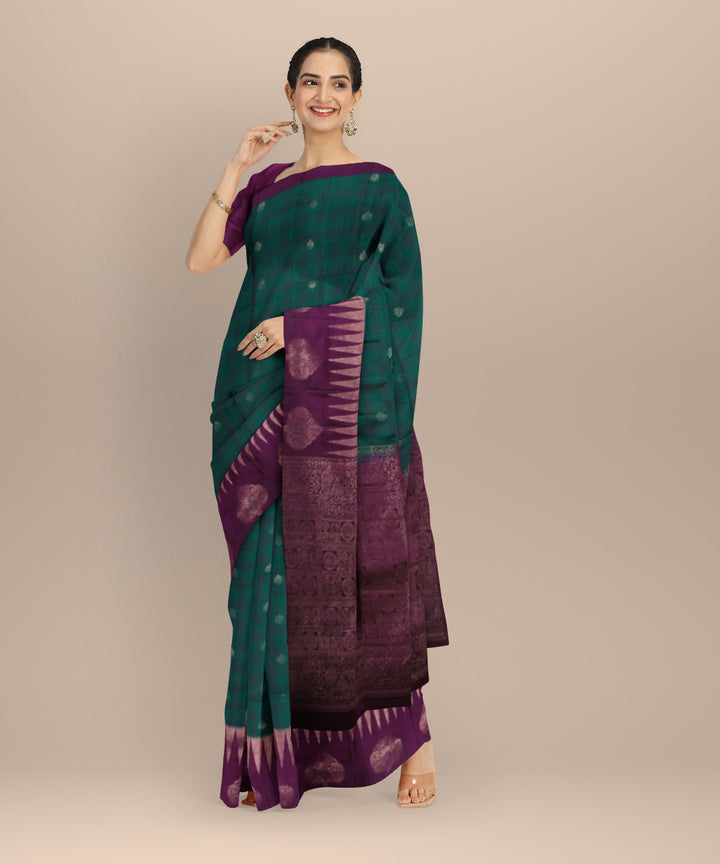 Red rama green handwoven kancheepuram silk saree