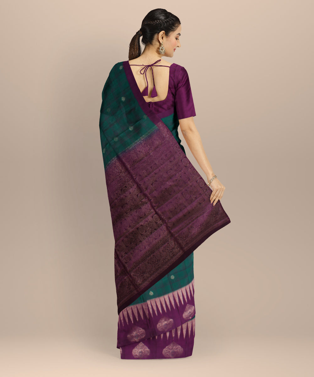 Red rama green handwoven kancheepuram silk saree