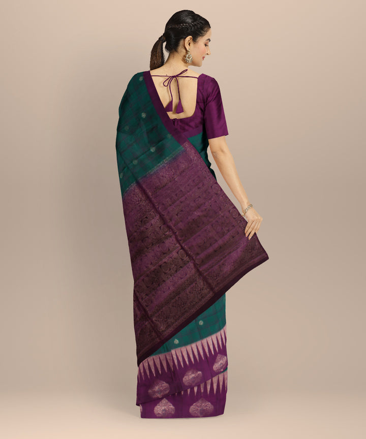 Red rama green handwoven kancheepuram silk saree