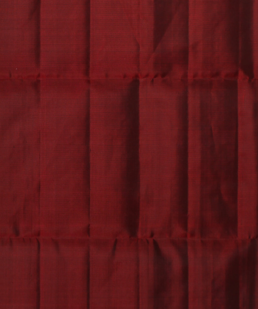 Red olive green honey vairavoosi handwoven kancheepuram silk saree