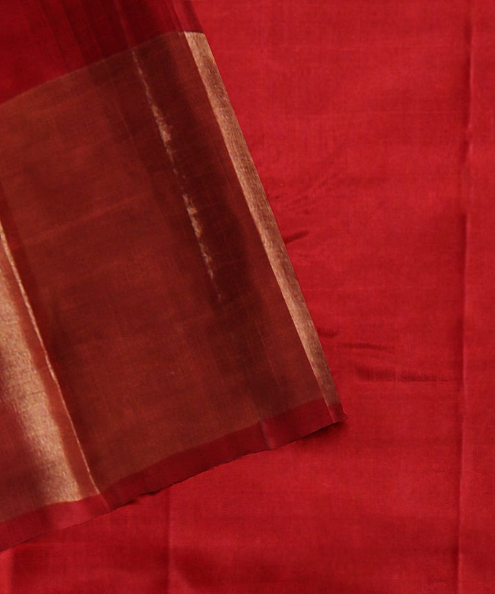 Orange temple border golden pallu silk handloom kancheepuram saree