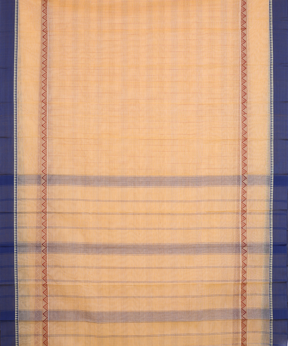 Yellow handwoven narayanapet cotton saree