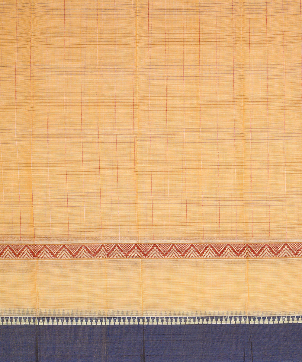 Yellow handwoven narayanapet cotton saree