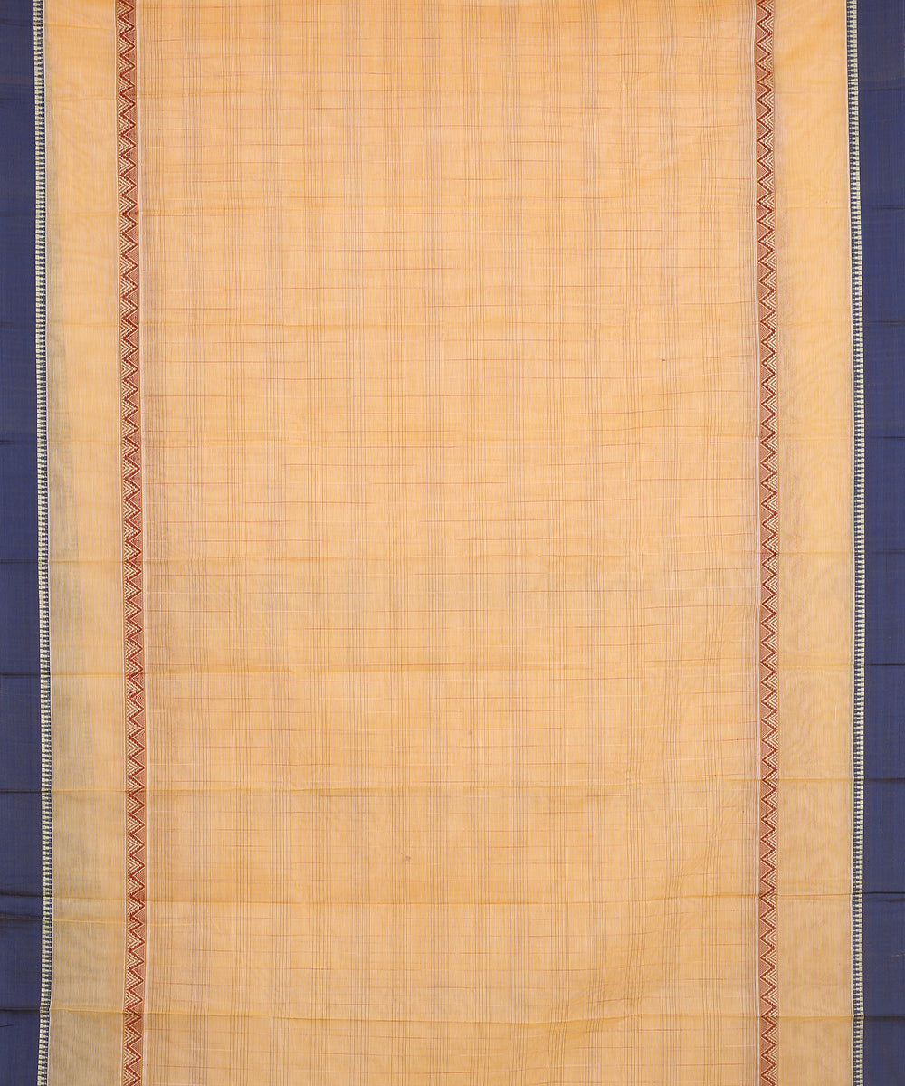 Yellow handwoven narayanapet cotton saree