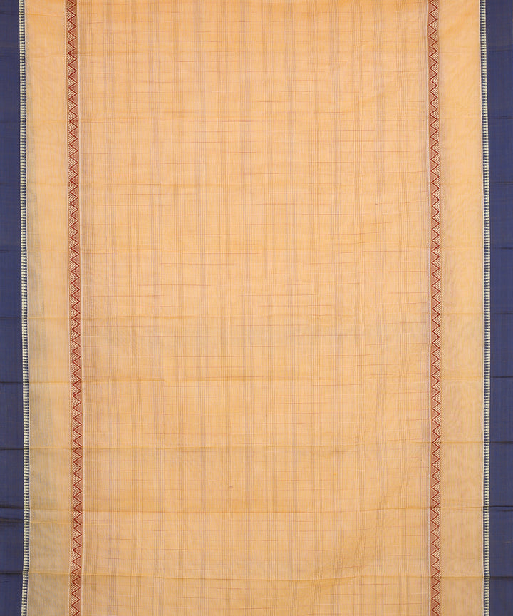 Yellow handwoven narayanapet cotton saree