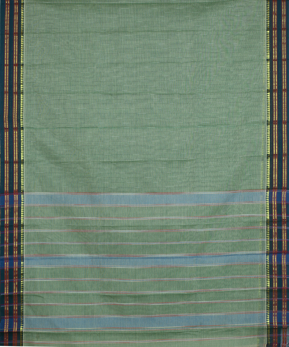 Leaf green handwoven narayanapet cotton saree