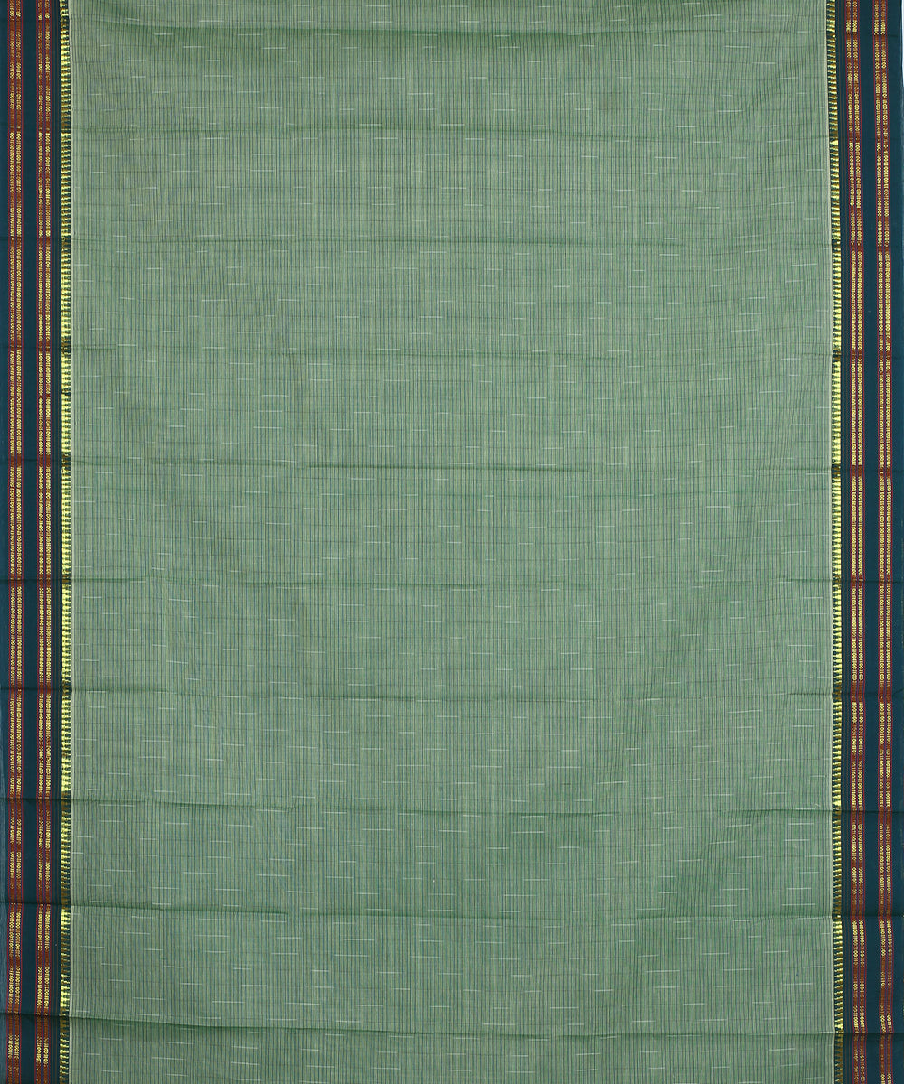 Leaf green handwoven narayanapet cotton saree