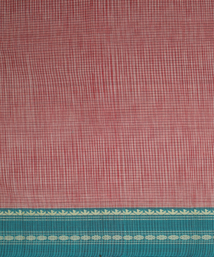 Brown green handwoven narayanapet cotton saree