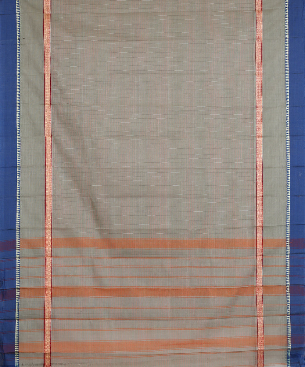 Grey handwoven narayanapet cotton saree