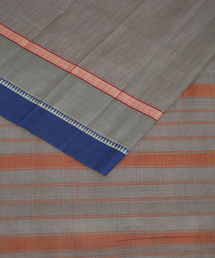 Grey handwoven narayanapet cotton saree