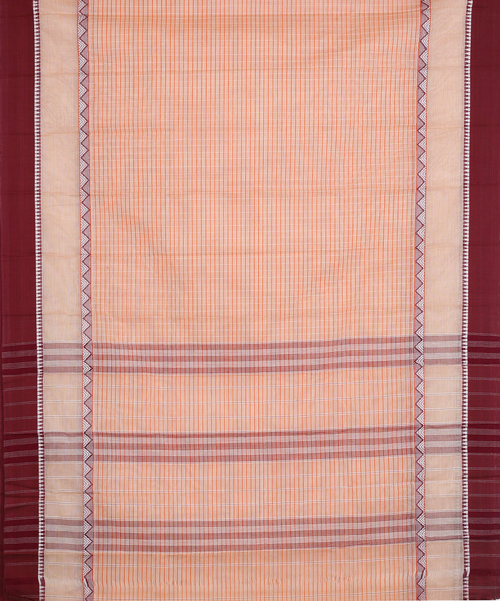 Peach handwoven narayanapet cotton saree