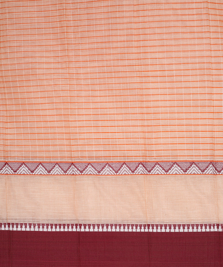 Peach handwoven narayanapet cotton saree